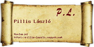 Pillis László névjegykártya
